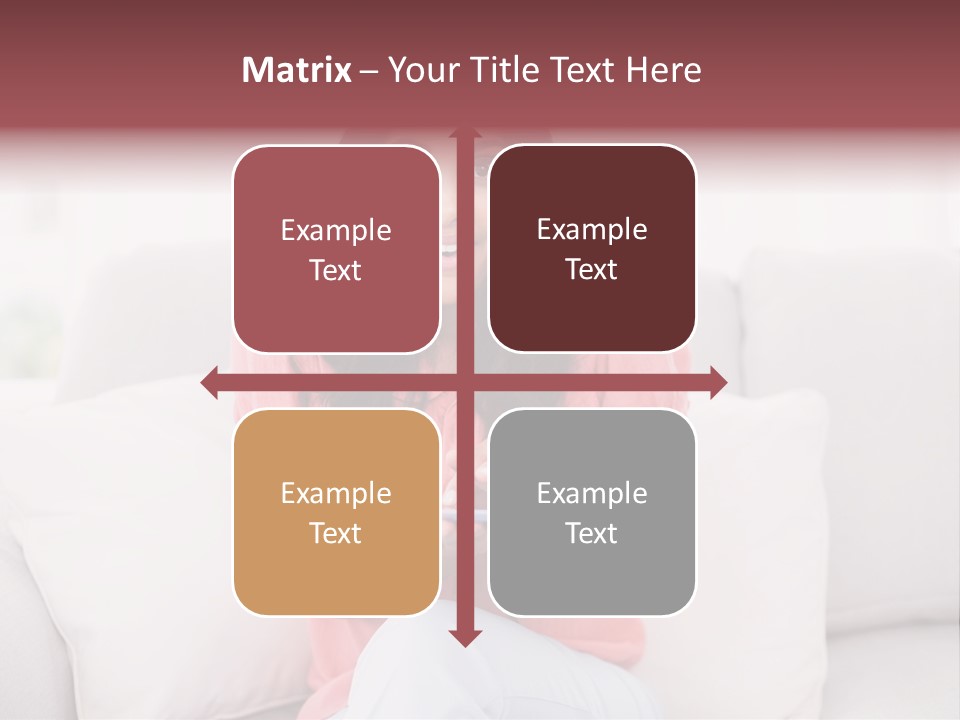 A Woman Sitting On A Couch Holding A Tablet PowerPoint Template
