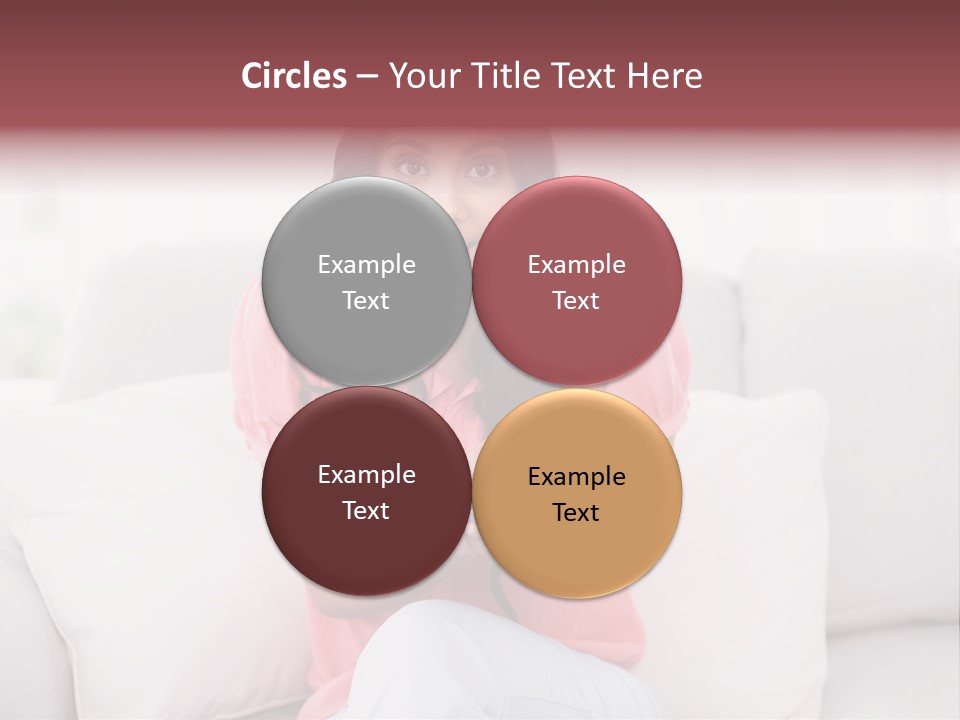 A Woman Sitting On A Couch Holding A Tablet PowerPoint Template
