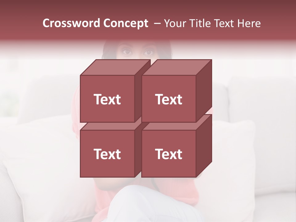 A Woman Sitting On A Couch Holding A Tablet PowerPoint Template