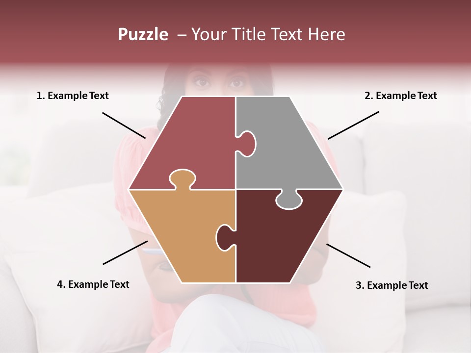 A Woman Sitting On A Couch Holding A Tablet PowerPoint Template