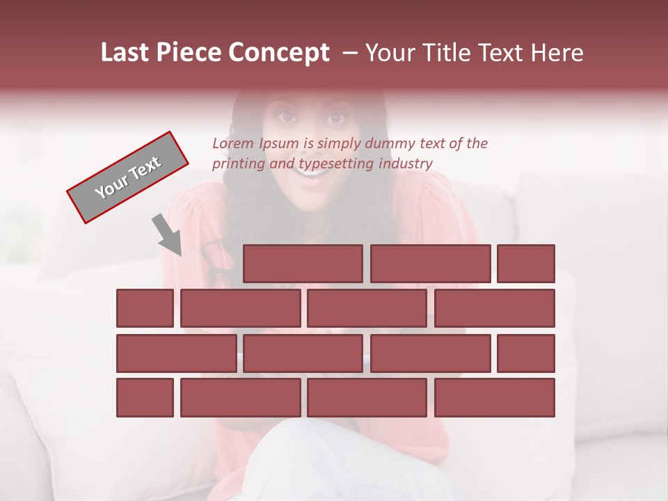 A Woman Sitting On A Couch Holding A Tablet PowerPoint Template