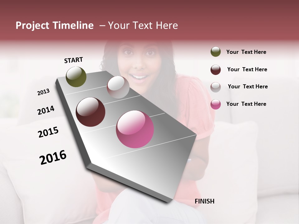 A Woman Sitting On A Couch Holding A Tablet PowerPoint Template