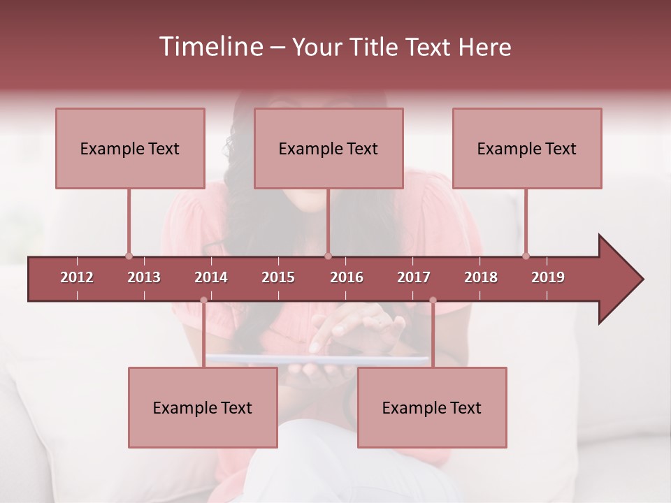 A Woman Sitting On A Couch Holding A Tablet PowerPoint Template