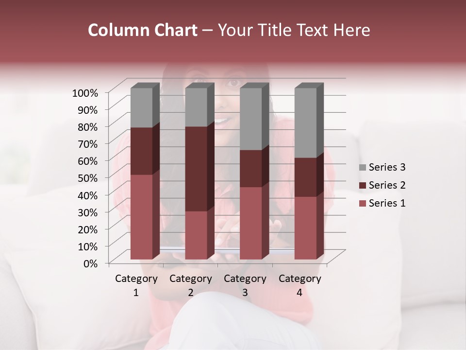 A Woman Sitting On A Couch Holding A Tablet PowerPoint Template