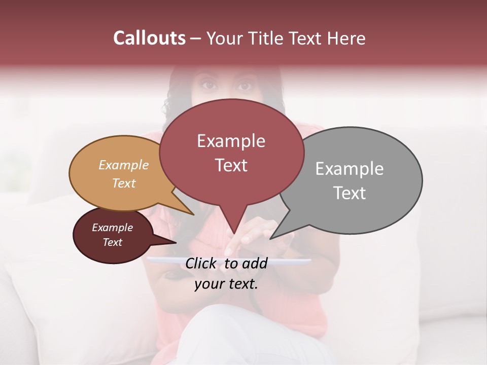 A Woman Sitting On A Couch Holding A Tablet PowerPoint Template
