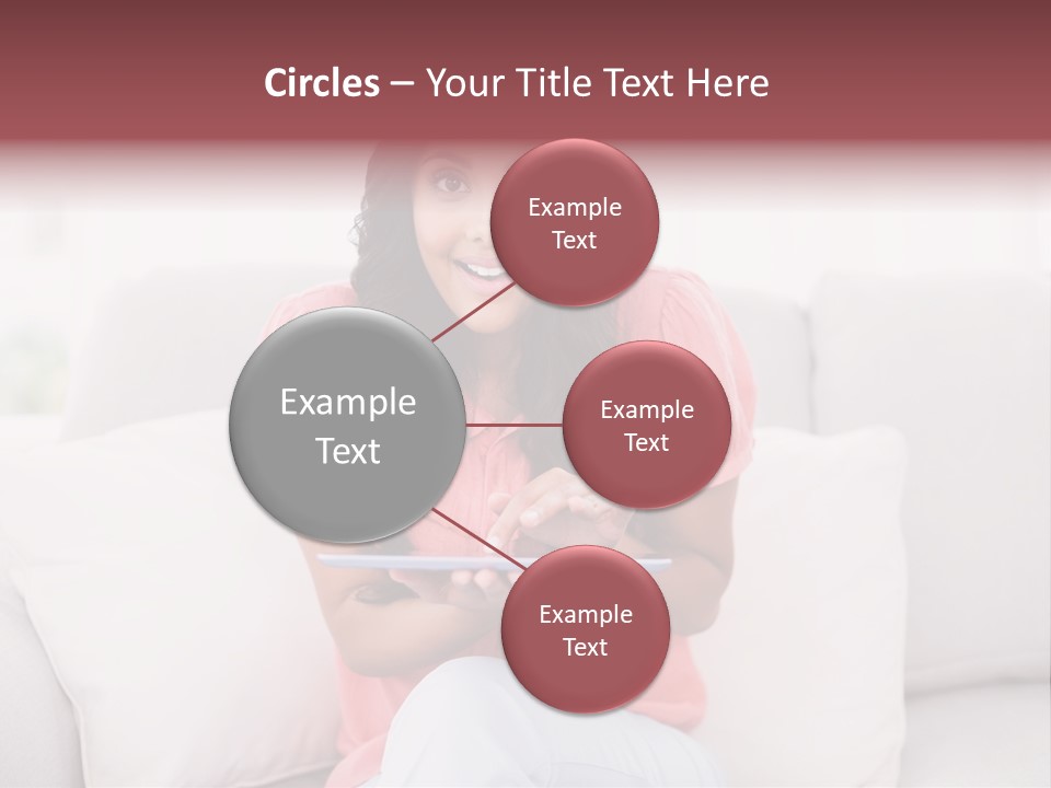 A Woman Sitting On A Couch Holding A Tablet PowerPoint Template