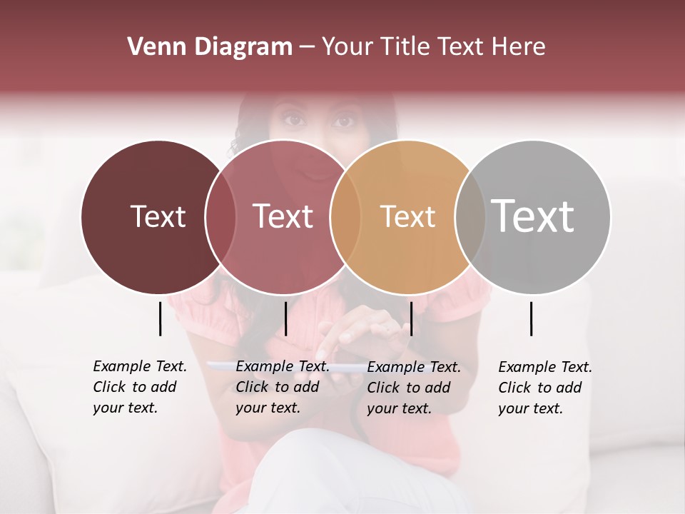 A Woman Sitting On A Couch Holding A Tablet PowerPoint Template
