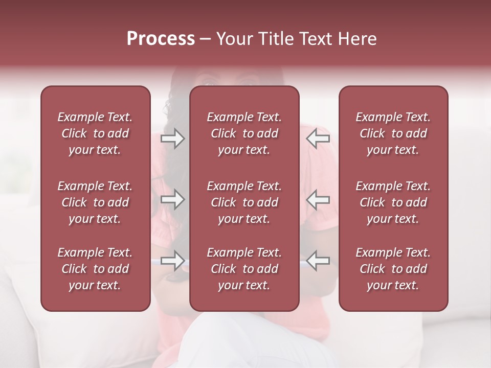 A Woman Sitting On A Couch Holding A Tablet PowerPoint Template