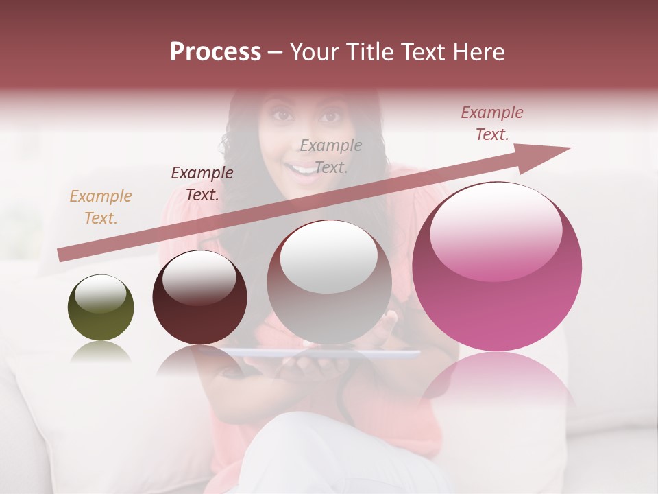 A Woman Sitting On A Couch Holding A Tablet PowerPoint Template