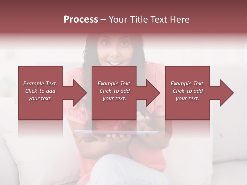 A Woman Sitting On A Couch Holding A Tablet PowerPoint Template