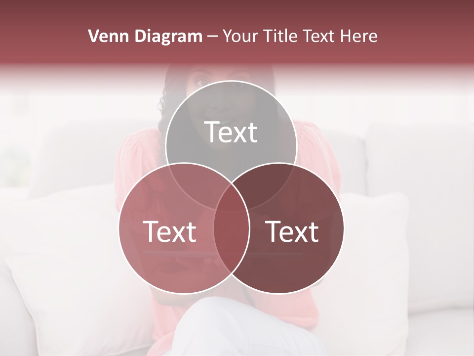 A Woman Sitting On A Couch Holding A Tablet PowerPoint Template