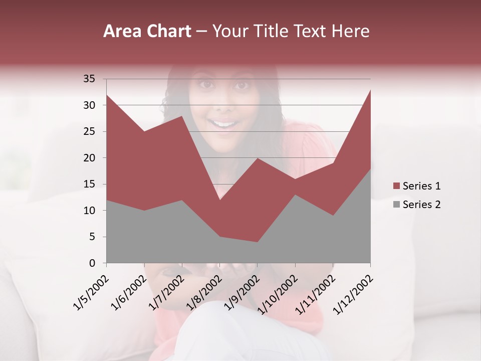 A Woman Sitting On A Couch Holding A Tablet PowerPoint Template