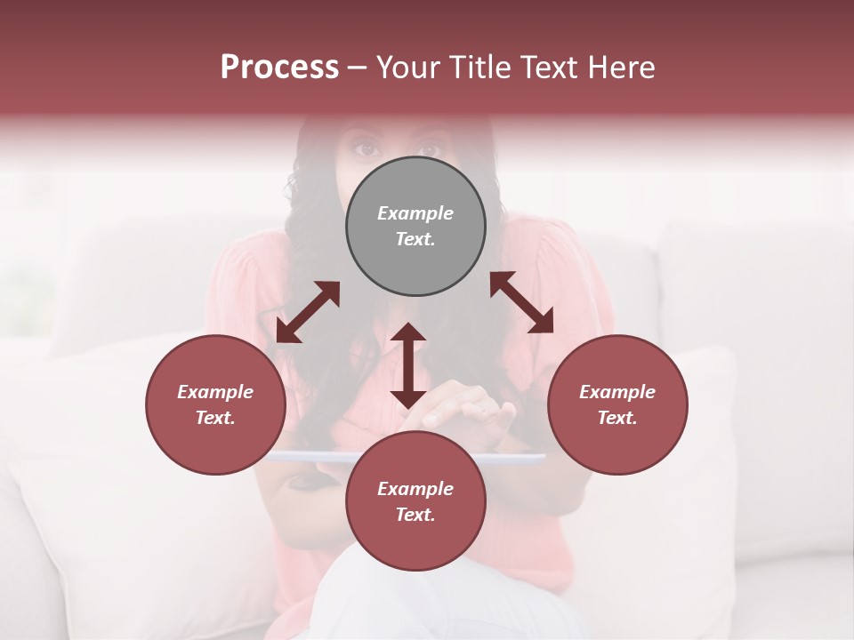 A Woman Sitting On A Couch Holding A Tablet PowerPoint Template