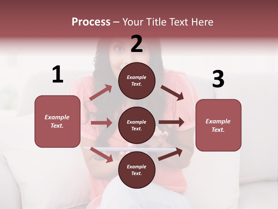 A Woman Sitting On A Couch Holding A Tablet PowerPoint Template