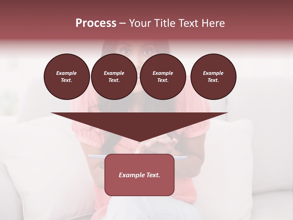A Woman Sitting On A Couch Holding A Tablet PowerPoint Template