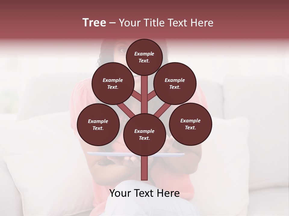 A Woman Sitting On A Couch Holding A Tablet PowerPoint Template