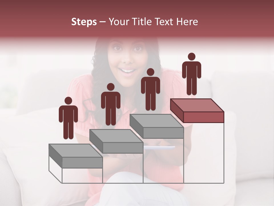 A Woman Sitting On A Couch Holding A Tablet PowerPoint Template