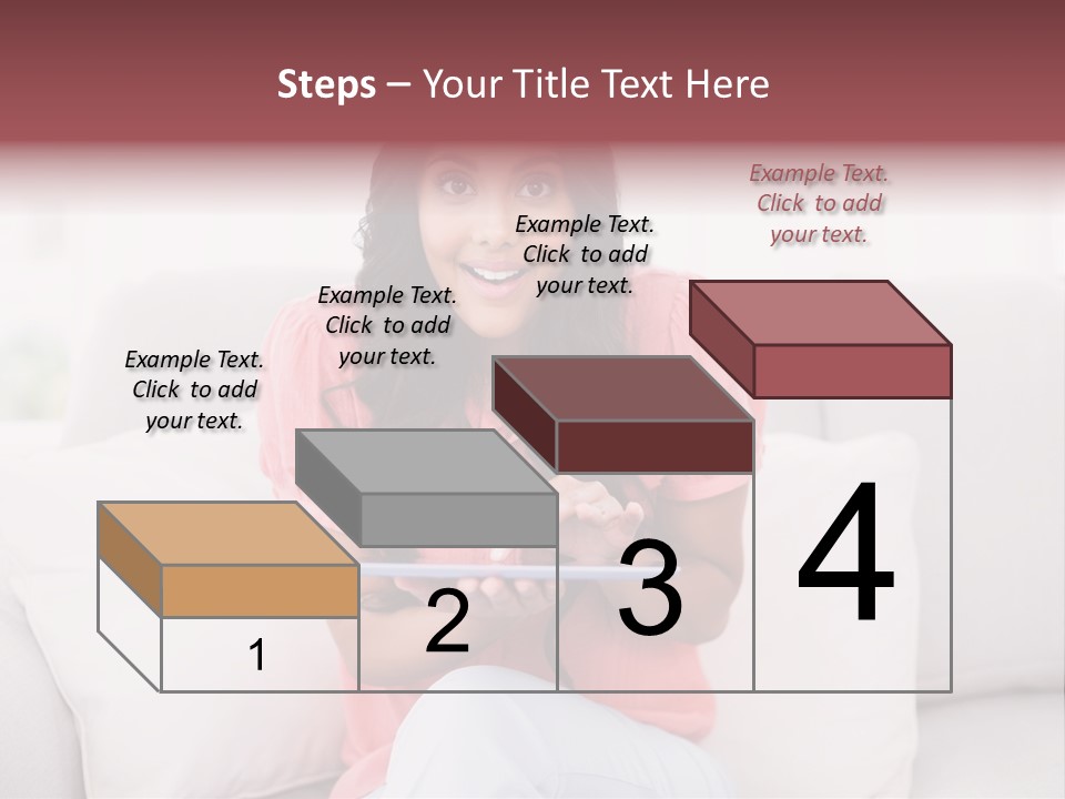 A Woman Sitting On A Couch Holding A Tablet PowerPoint Template