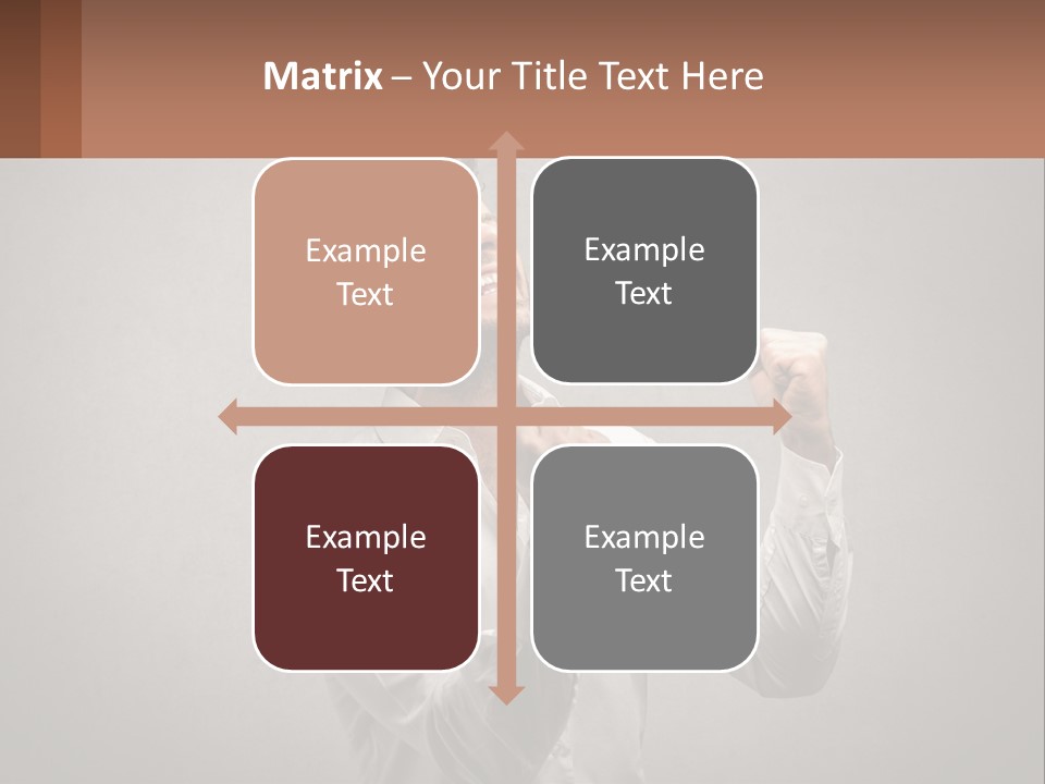 A Man In A White Shirt Is Holding His Fist Up PowerPoint Template