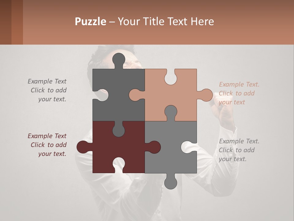 A Man In A White Shirt Is Holding His Fist Up PowerPoint Template