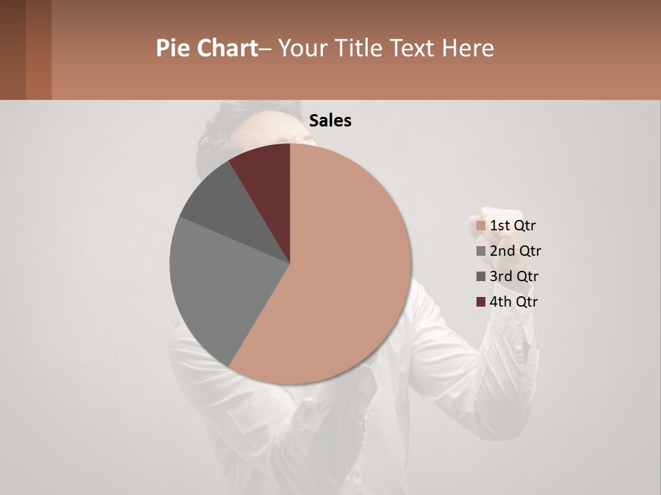 A Man In A White Shirt Is Holding His Fist Up PowerPoint Template