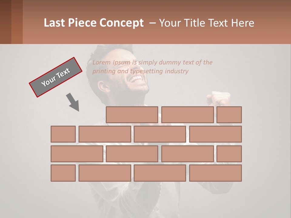 A Man In A White Shirt Is Holding His Fist Up PowerPoint Template