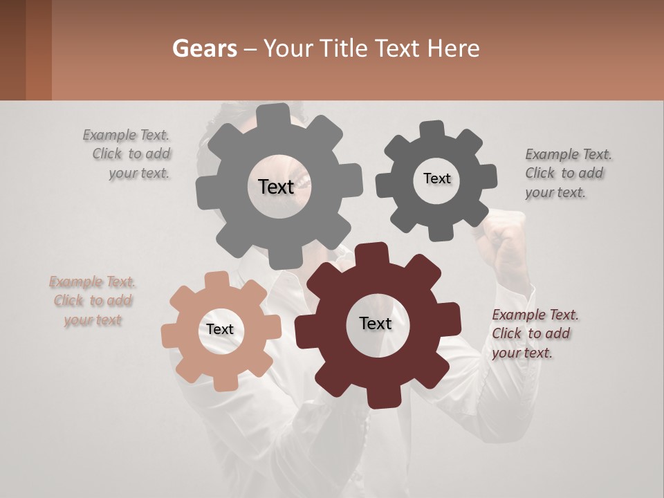 A Man In A White Shirt Is Holding His Fist Up PowerPoint Template