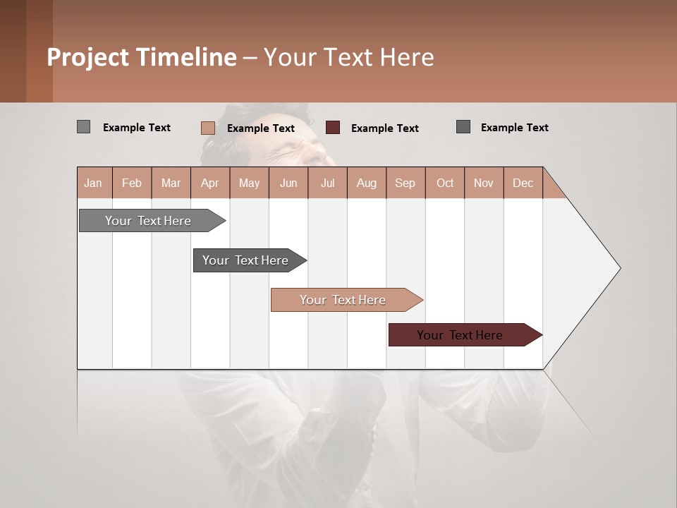 A Man In A White Shirt Is Holding His Fist Up PowerPoint Template