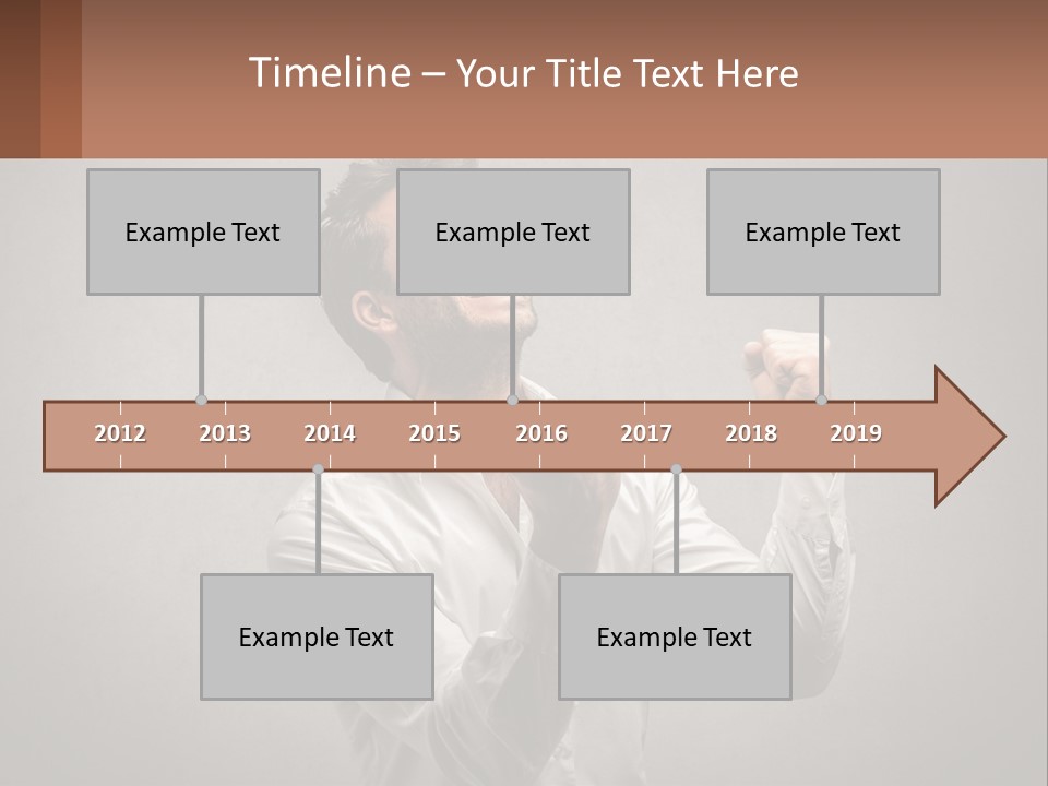 A Man In A White Shirt Is Holding His Fist Up PowerPoint Template