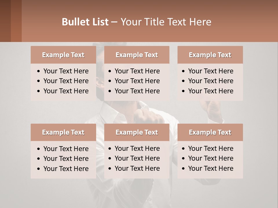 A Man In A White Shirt Is Holding His Fist Up PowerPoint Template