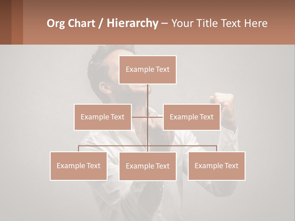 A Man In A White Shirt Is Holding His Fist Up PowerPoint Template