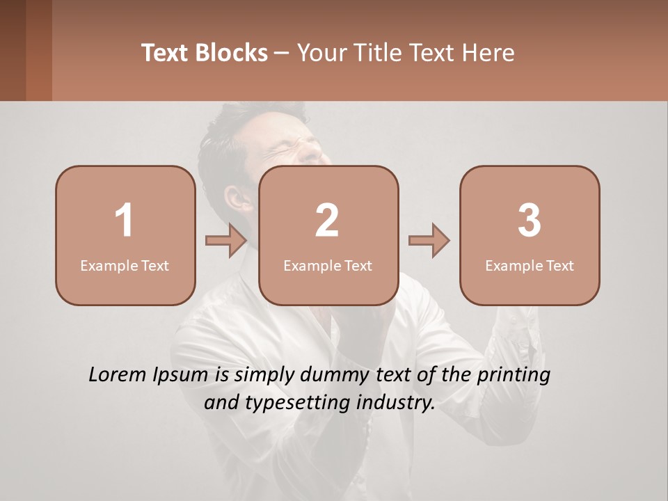 A Man In A White Shirt Is Holding His Fist Up PowerPoint Template