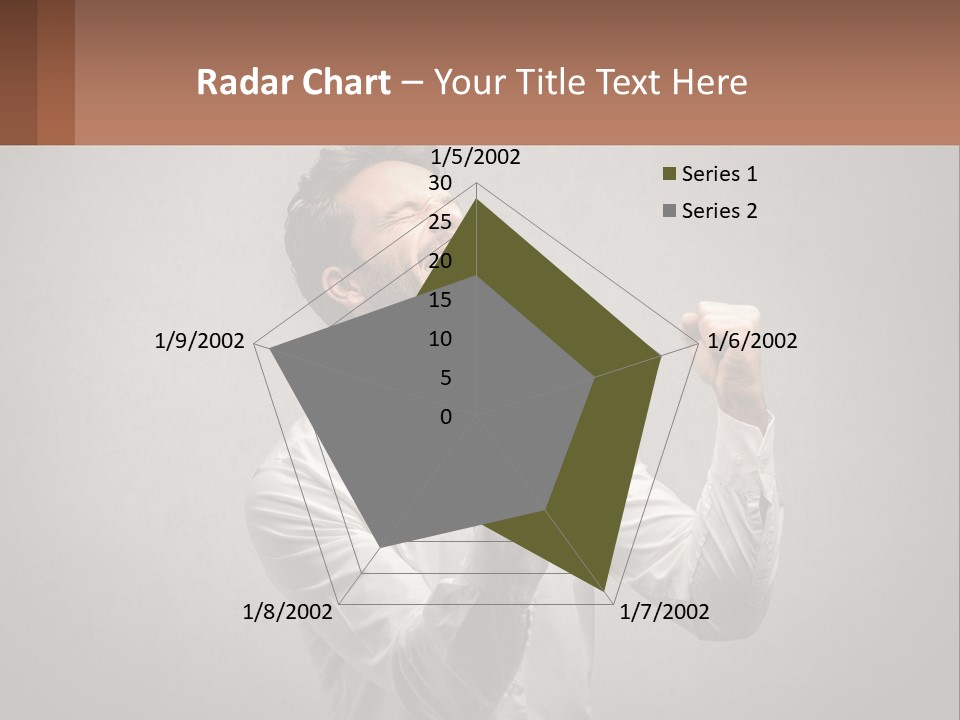 A Man In A White Shirt Is Holding His Fist Up PowerPoint Template