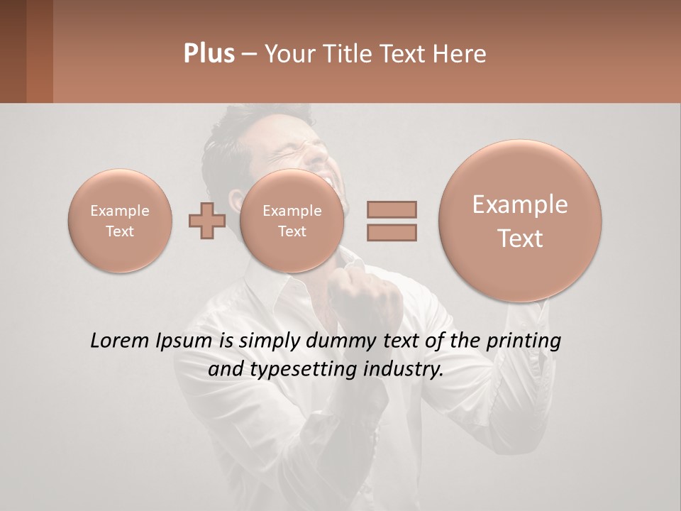 A Man In A White Shirt Is Holding His Fist Up PowerPoint Template