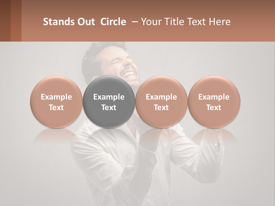 A Man In A White Shirt Is Holding His Fist Up PowerPoint Template
