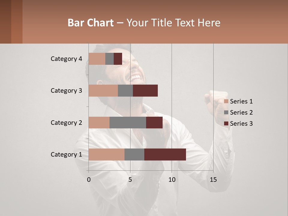 A Man In A White Shirt Is Holding His Fist Up PowerPoint Template
