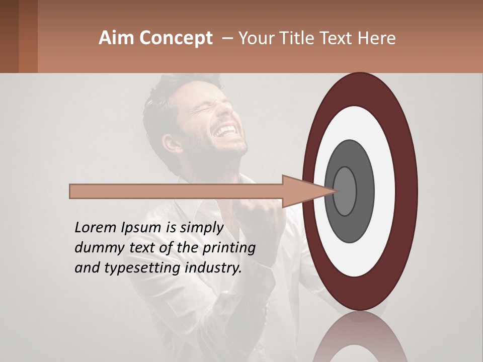 A Man In A White Shirt Is Holding His Fist Up PowerPoint Template