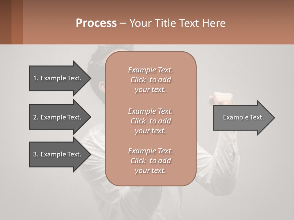 A Man In A White Shirt Is Holding His Fist Up PowerPoint Template