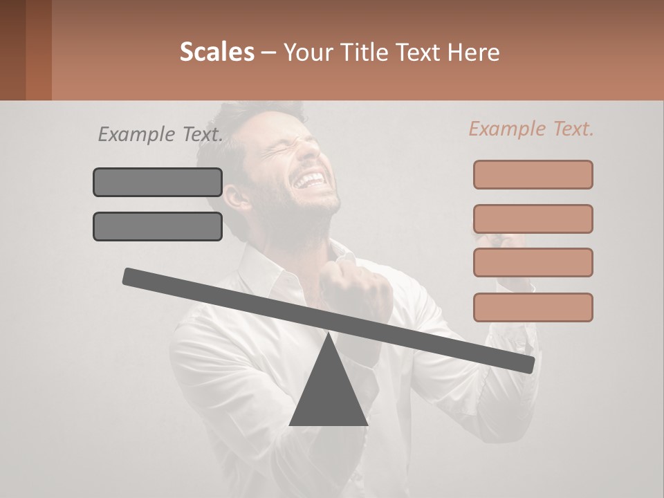 A Man In A White Shirt Is Holding His Fist Up PowerPoint Template