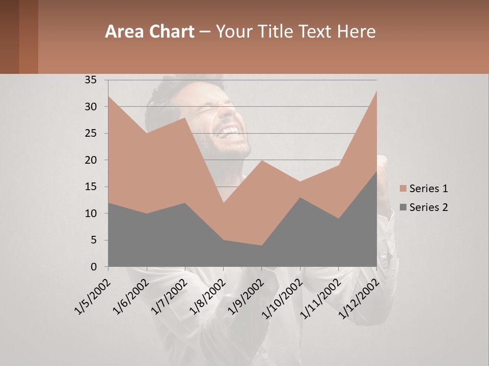A Man In A White Shirt Is Holding His Fist Up PowerPoint Template