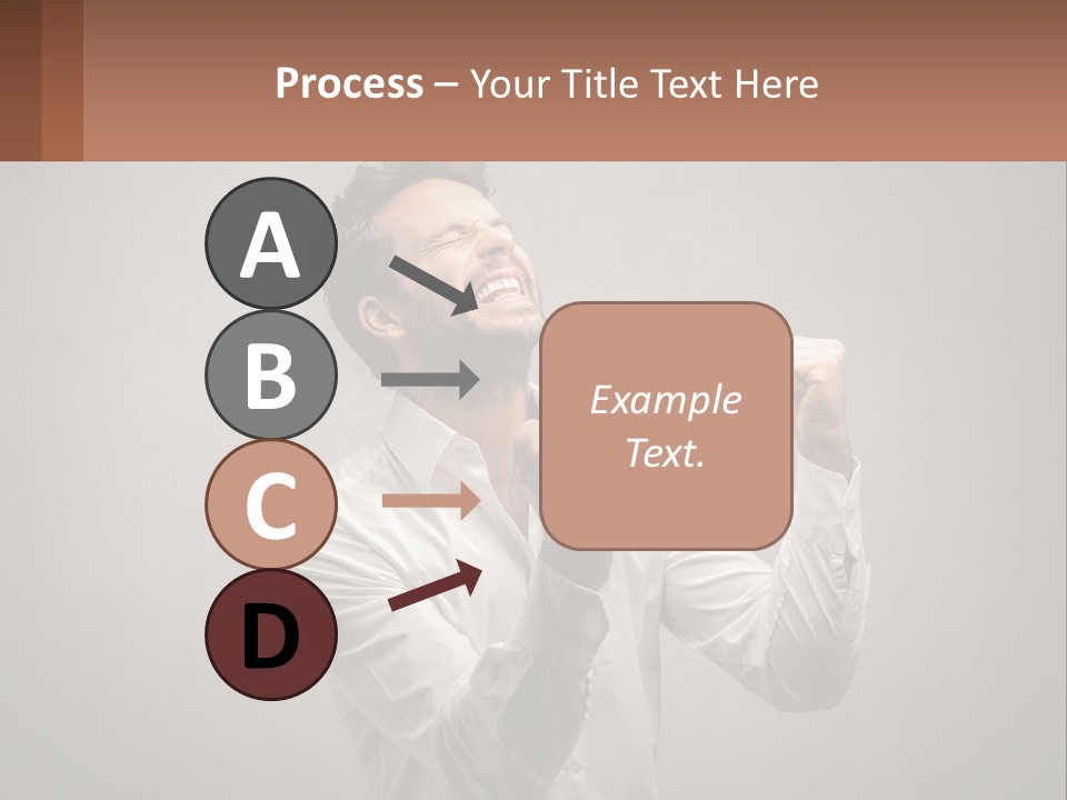 A Man In A White Shirt Is Holding His Fist Up PowerPoint Template
