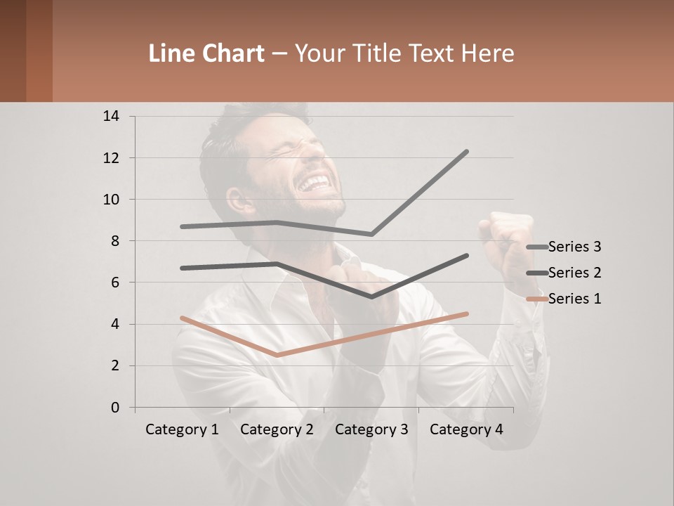A Man In A White Shirt Is Holding His Fist Up PowerPoint Template