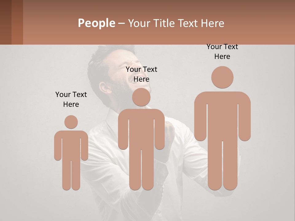 A Man In A White Shirt Is Holding His Fist Up PowerPoint Template