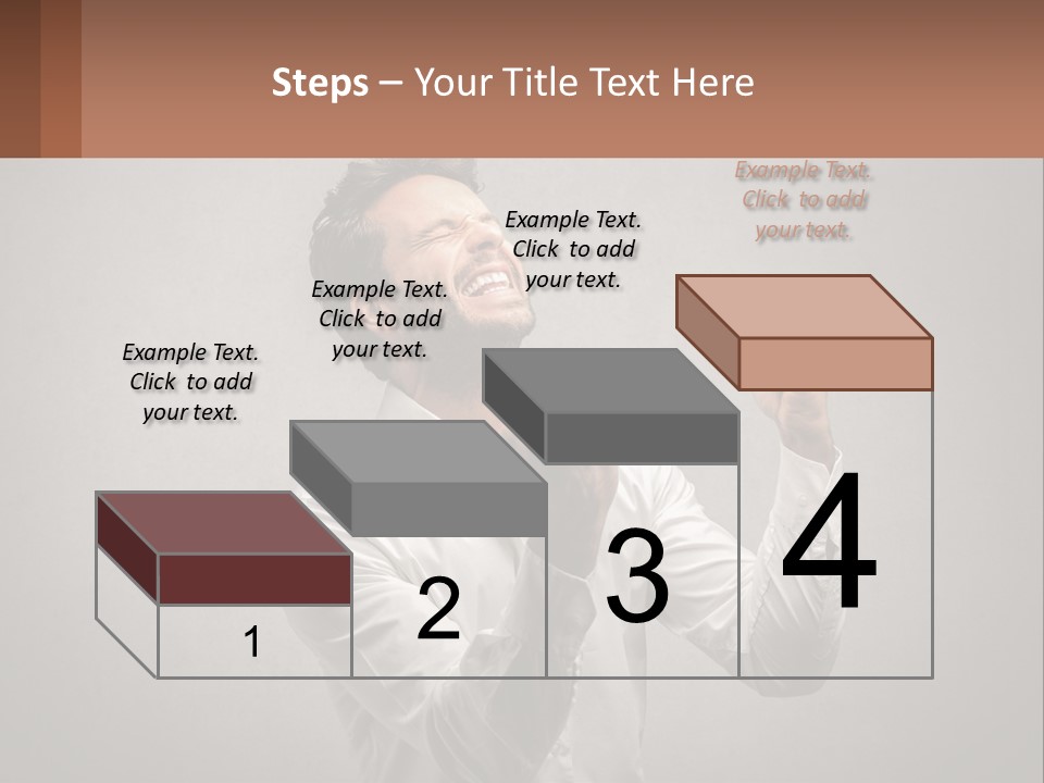 A Man In A White Shirt Is Holding His Fist Up PowerPoint Template
