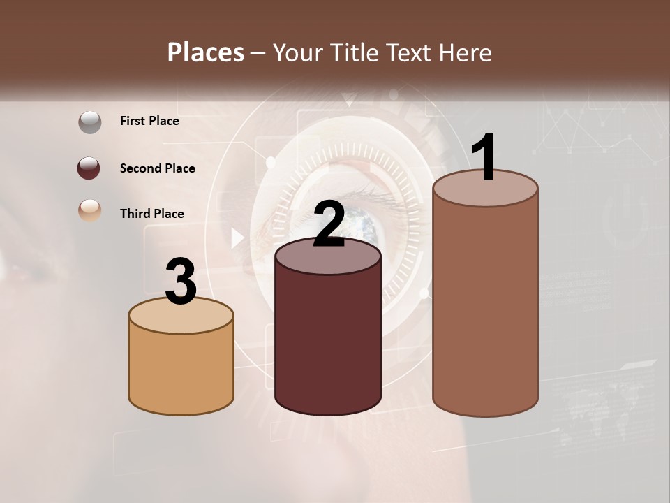 A Man's Eye Is Shown With The Words Name Of Presentation On It PowerPoint Template