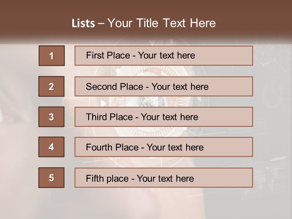 A Man's Eye Is Shown With The Words Name Of Presentation On It PowerPoint Template