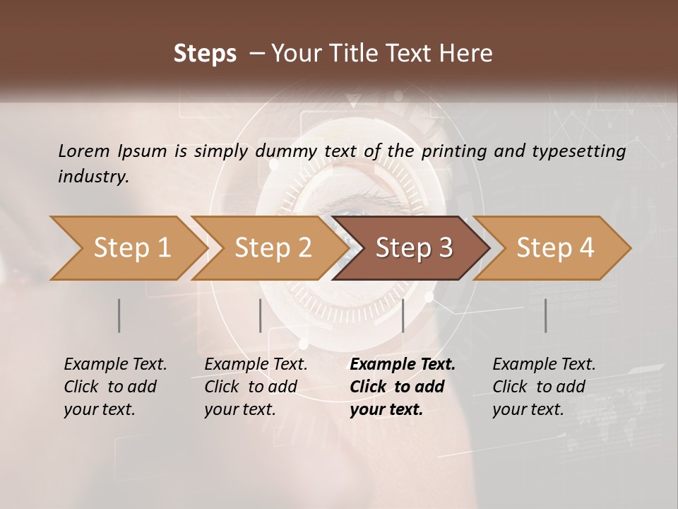 A Man's Eye Is Shown With The Words Name Of Presentation On It PowerPoint Template