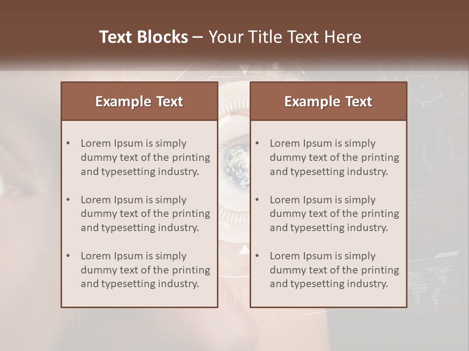 A Man's Eye Is Shown With The Words Name Of Presentation On It PowerPoint Template