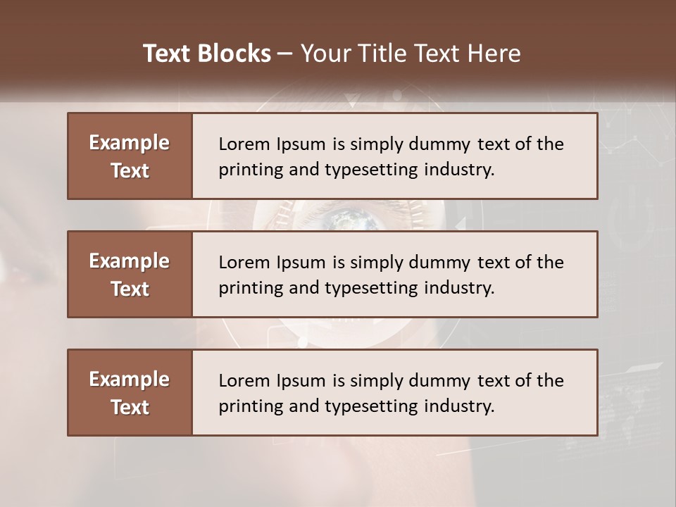 A Man's Eye Is Shown With The Words Name Of Presentation On It PowerPoint Template