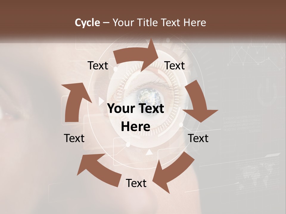 A Man's Eye Is Shown With The Words Name Of Presentation On It PowerPoint Template
